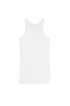 Sportmax Ribbed Crew Neck Racerback Sleeveless Top In White
