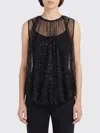 Sportmax Embellished Mesh And Jersey Top In Black