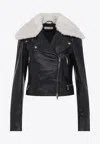 Sportmax Toscana Cropped Leather Biker Jacket In Black