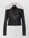 Sportmax Toscana Cropped Leather Biker Jacket In Black