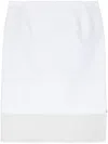 Sportmax Transparent-panel Poplin Skirt In Weiss
