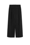 Sportmax Oversized Stretch Wool Trousers - Dark Brown In Black