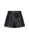 Sportmax Leather Shorts In Black