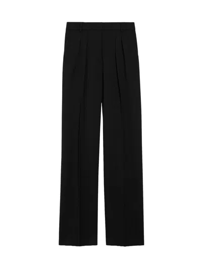 Sportmax Pleated Straight Leg Pants In Black