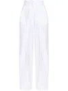 Sportmax Cotton Trousers With Pleated Design And Pockets In White