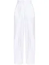 Sportmax Cotton Trousers With Pleated Design And Pockets In White