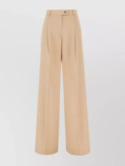 Sportmax Trousers Wool Wide-leg Design In Neutrals