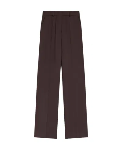 Sportmax Trumpet Wool Casual Pants In Black