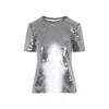 Sportmax Fitted Grey T-shirt With Hexagonal Sequin Detailing In Grey