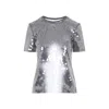 Sportmax Fitted Grey T-shirt With Hexagonal Sequin Detailing In Grey