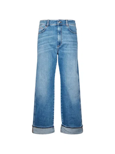 Sportmax Turn-up Cuff Jeans In Blue