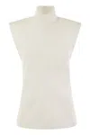 Sportmax High-necked Sleeveless Top In Cann In Black