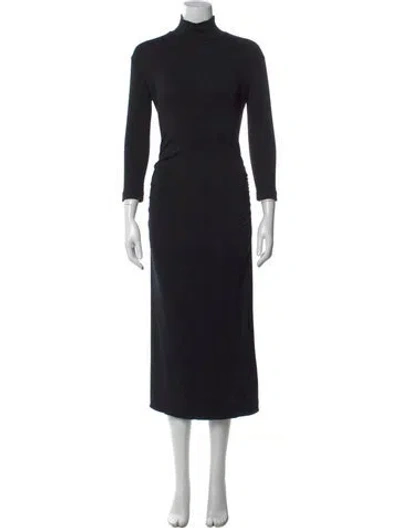 Pre-owned Sportmax Turtleneck Long Dress In Black
