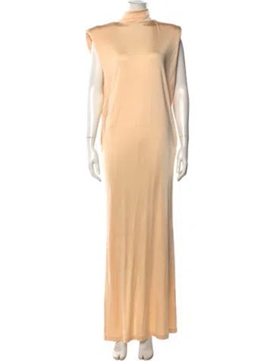Pre-owned Sportmax Turtleneck Long Dress W/ Tags In Neutral