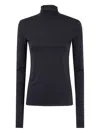 Sportmax Jersey Turtleneck Sweater Long Sleeves In Black