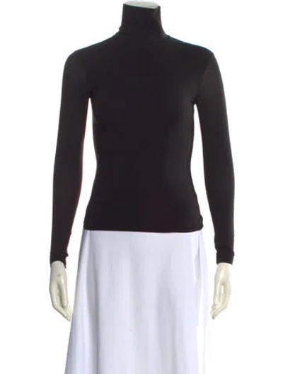 Pre-owned Sportmax Turtleneck Long Sleeve Top In Black
