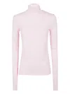 Sportmax Turtle Neck Sweater Button Detail In Pink