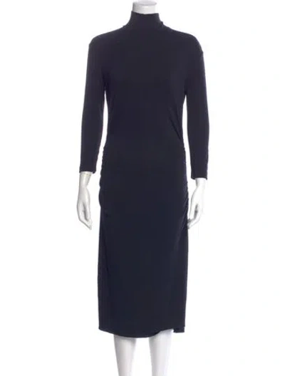 Pre-owned Sportmax Turtleneck Midi Length Dress In Black
