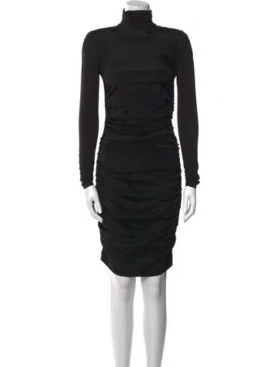 Pre-owned Sportmax Turtleneck Mini Dress In Black