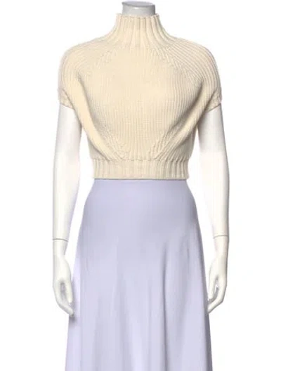 Pre-owned Sportmax Turtleneck Sweater In White