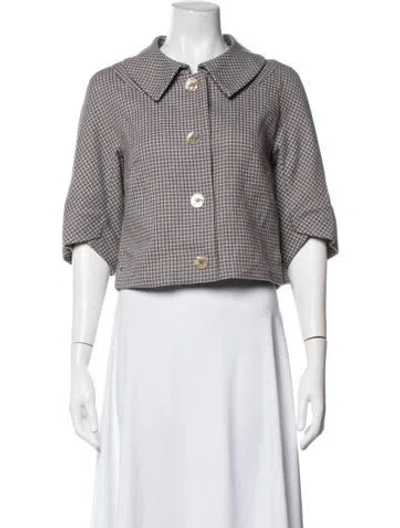 Pre-owned Sportmax Tweed Pattern Jacket In Purple