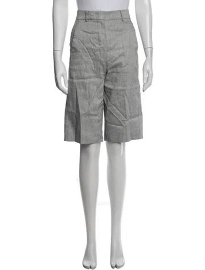 Pre-owned Sportmax Tweed Pattern Knee-length Shorts In White