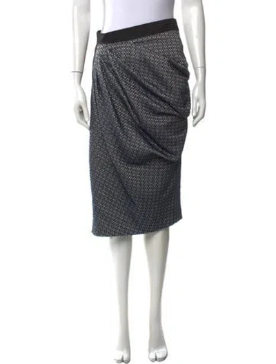 Pre-owned Sportmax Tweed Pattern Midi Length Skirt In Blue