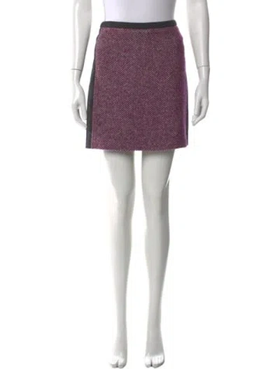 Pre-owned Sportmax Tweed Pattern Mini Skirt In Purple