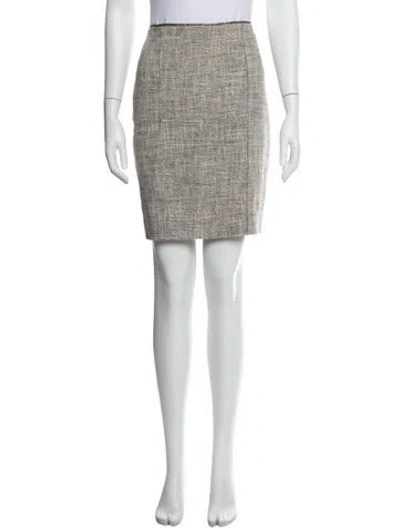 Pre-owned Sportmax Tweed Pattern Mini Skirt In White