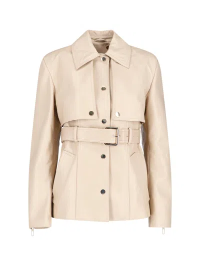 Sportmax Two-piece Nappa Jacket In Sand
