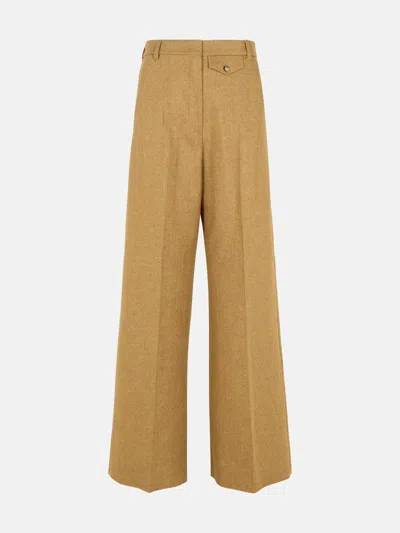 Sportmax 'udente' Brown Wool Blend Pants