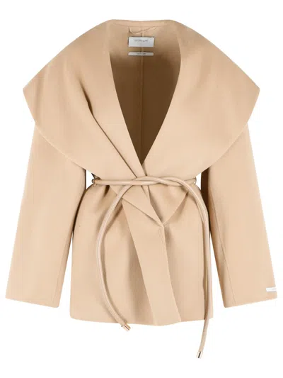 Sportmax 'uguale' Brown Virgin Wool Jacket In Pink