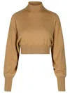 Sportmax Beige Ululato Turtleneck Sweater In Brown