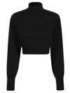 Sportmax Short Turtleneck Sweater In Nero