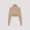 Sportmax Virgin Wool Cropped Ululato Sweater In Camel