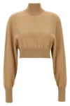Sportmax Beige Ululato Turtleneck Sweater In Brown