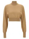 Sportmax Beige Ululato Turtleneck Sweater In Brown