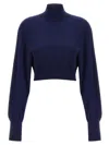 Sportmax 'howl' Virgin Wool Turtleneck Sweater In Blue