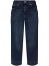 Sportmax Cropped Straight Trousers Contrast Stitching In Blue