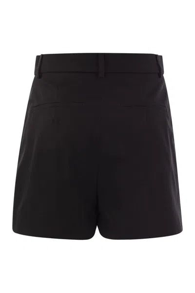 Sportmax Unico - Washed Cotton Shorts In Black