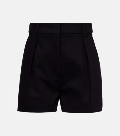 Sportmax Unico Cotton-blend Gabardine Shorts In Black