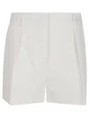 Sportmax Tailored Pleated Shorts Belt Loops In Latte