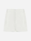 Sportmax Unico High-rise Twill Shorts In White
