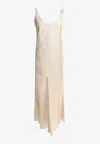 Sportmax Unione V-neck Midi Dress In Beige