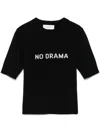 Sportmax Wool-cashmere No Drama Short-sleeve Sweater In Black