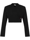 Sportmax Utopia Pinstripe Cropped Blazer In Schwarz