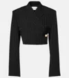 Sportmax Utopia Pinstripe Cropped Blazer In Black