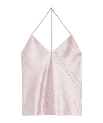 Sportmax V-neck Chain-detailed Top In Pink