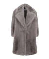 Sportmax Long-sleeved Coat In Gray