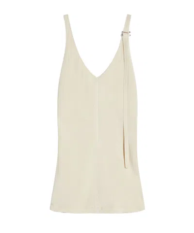 Sportmax V-neck Suspenders In Neutrals
